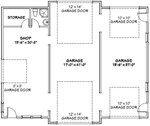 50×42 1-Car 1-RV Garage – PDF FloorPlan – 1,973 sqft – Model 1B