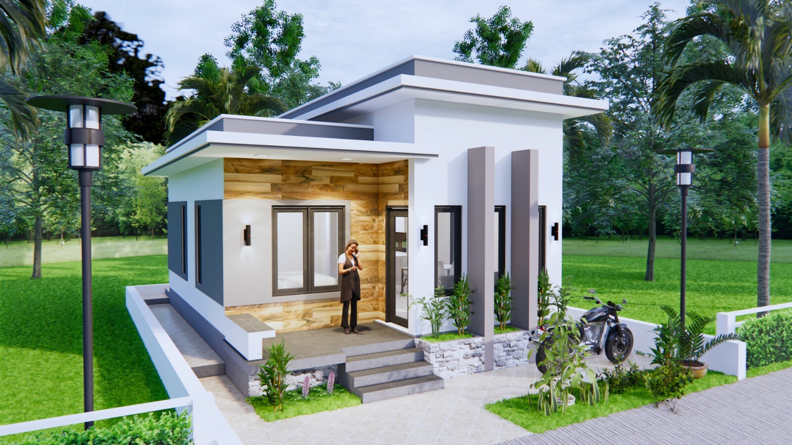 Custom Small House Plan 6×8 Meter 20×27 Feet 2 Bed 1 Bath Terrace (A4 Hard Copy)