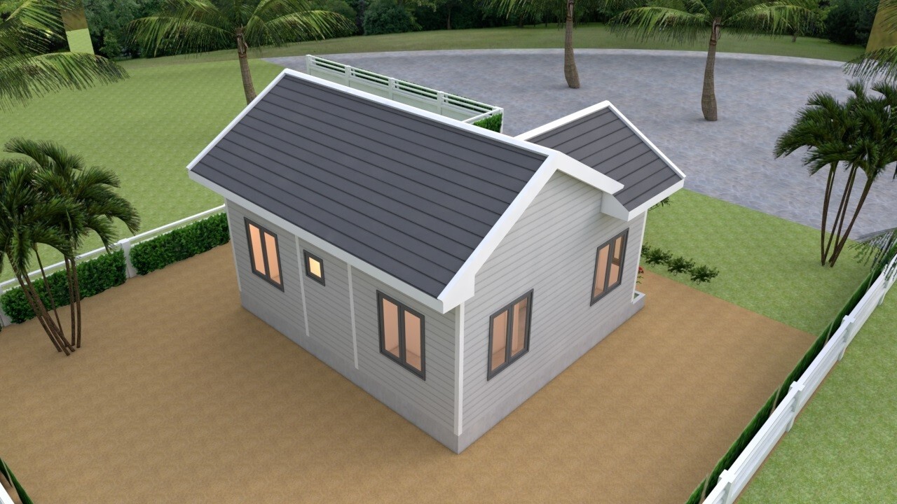 23×20 Feet Tiny House Plans 7×6 Meter One Bed Gable Roof PDF Plan (A4 Hard Copy)