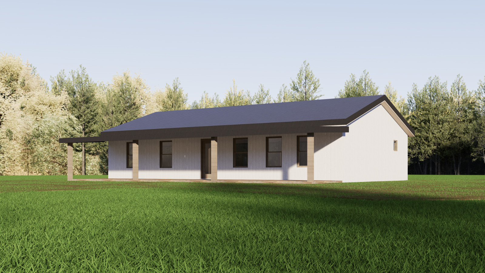 House Plan, Barndominium, 4 Bedroom 2 Bath with Porch, 1500 sf | PDF DOWNLOAD