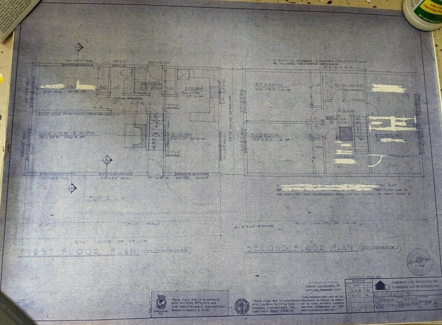 1976 Vermont & Carolina Log Builders Inc Log Cabin Blueprints J Driesch Decor