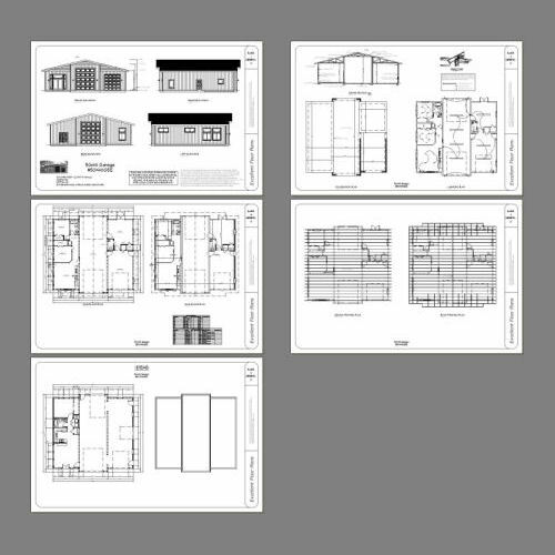 50×48 1-RV 1-Car Garage 2 Br 1.5 Ba – PDF FloorPlan – 2,274 sqft – Model 5E