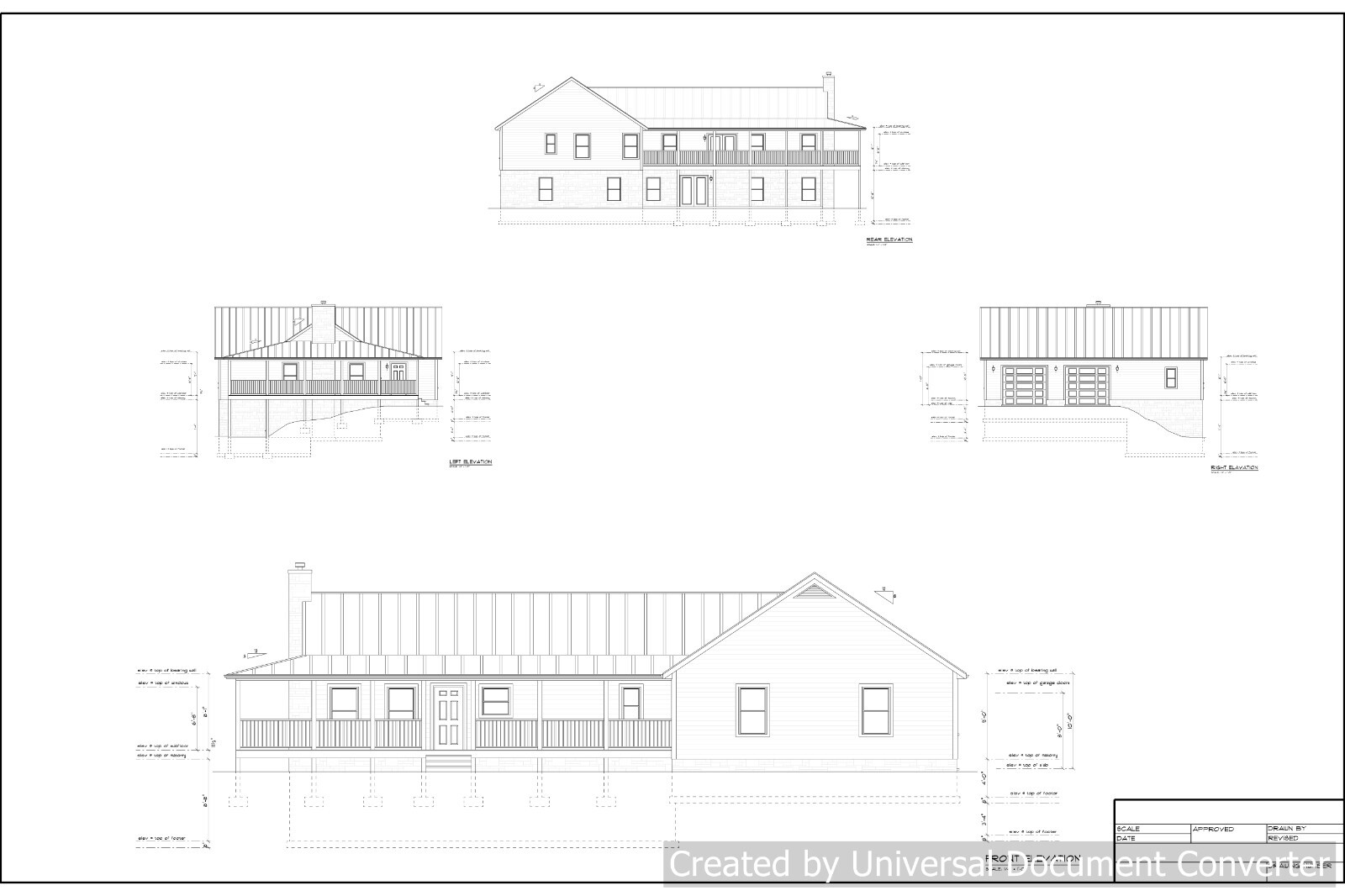 Full Set of single story 3 bedroom house plans 2,530 sq ft