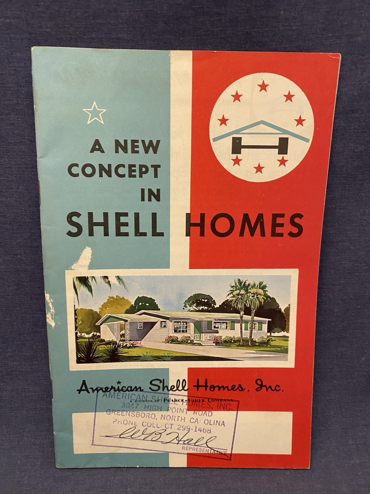 1950s Booklet AMERICAN SHELL HOMES House Plans Ranch Nassau Cherokee MCM Vintage