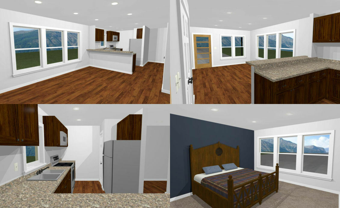 46×48 House – 1 Bedroom 1 Bath 1 RV – 1,157 sqft – PDF Floor Plan – Model 1D