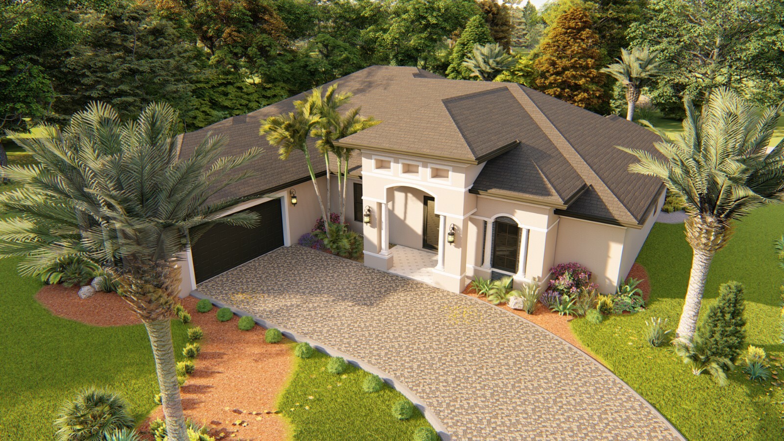 BLUEPRINTS MEDITERRANEAN HOUSE PLAN ARCHUP #104M