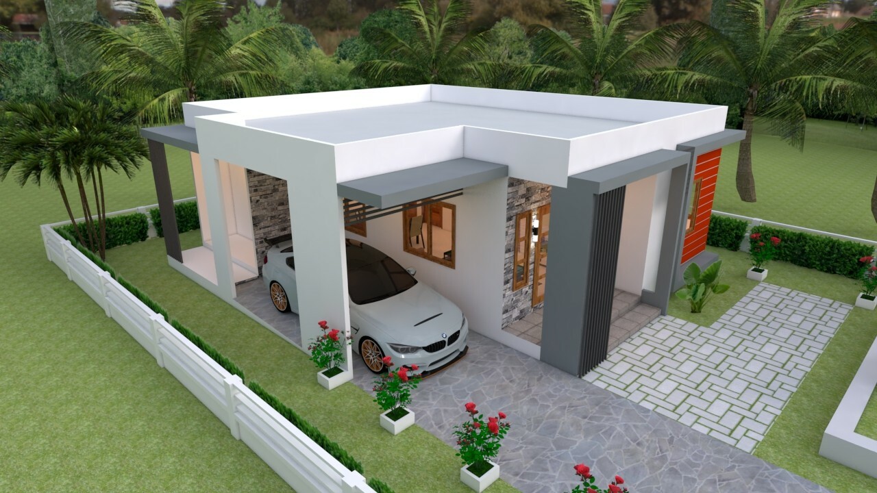 Small House Plan 10×11 Meter 33×36 Feet 3 Beds 2 Baths Terrace (A4 Hard Copy)