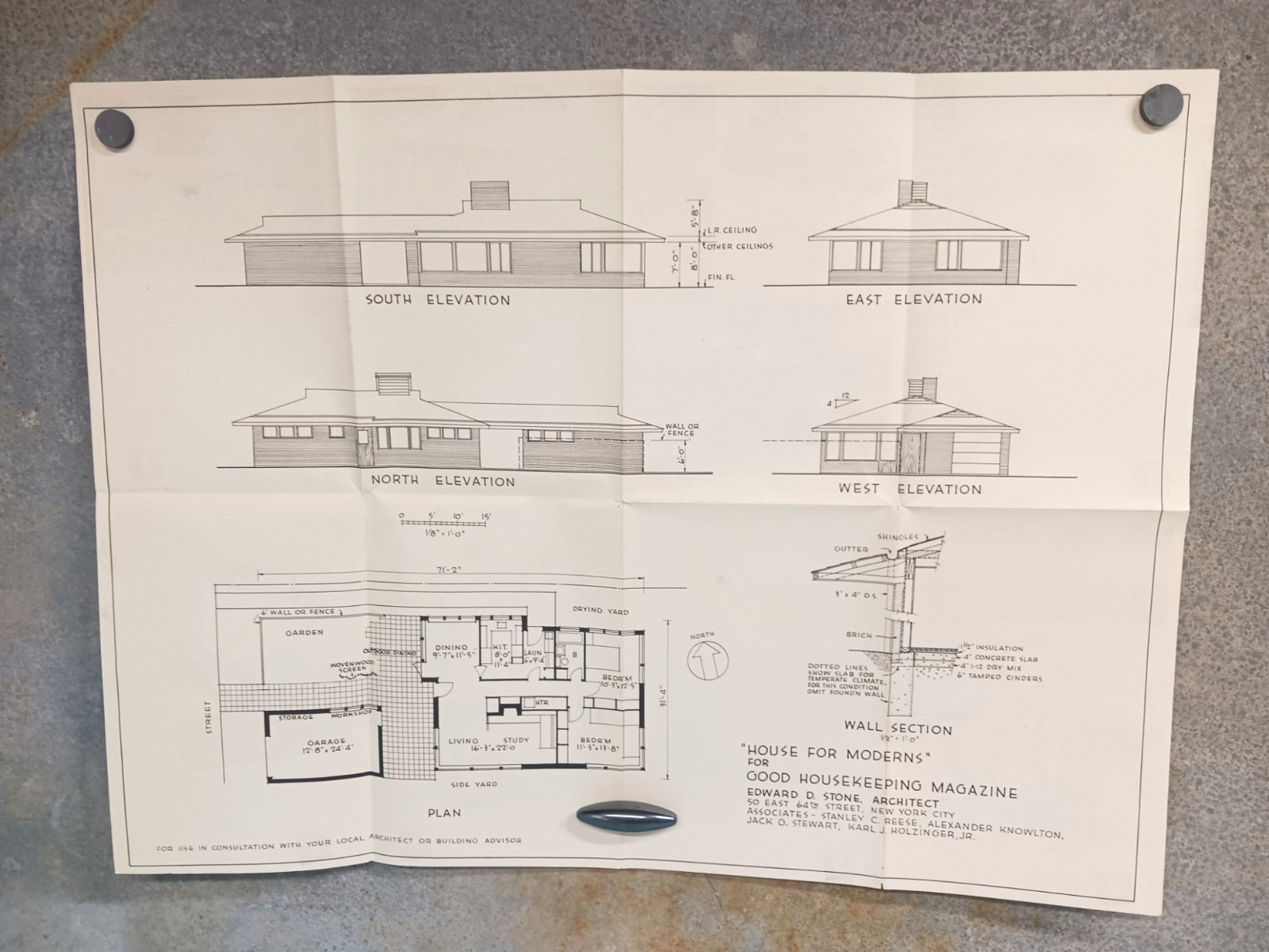 VTG 1950s House For Moderns Good Housekeeping Floor Plan MCM Sleek Cottage