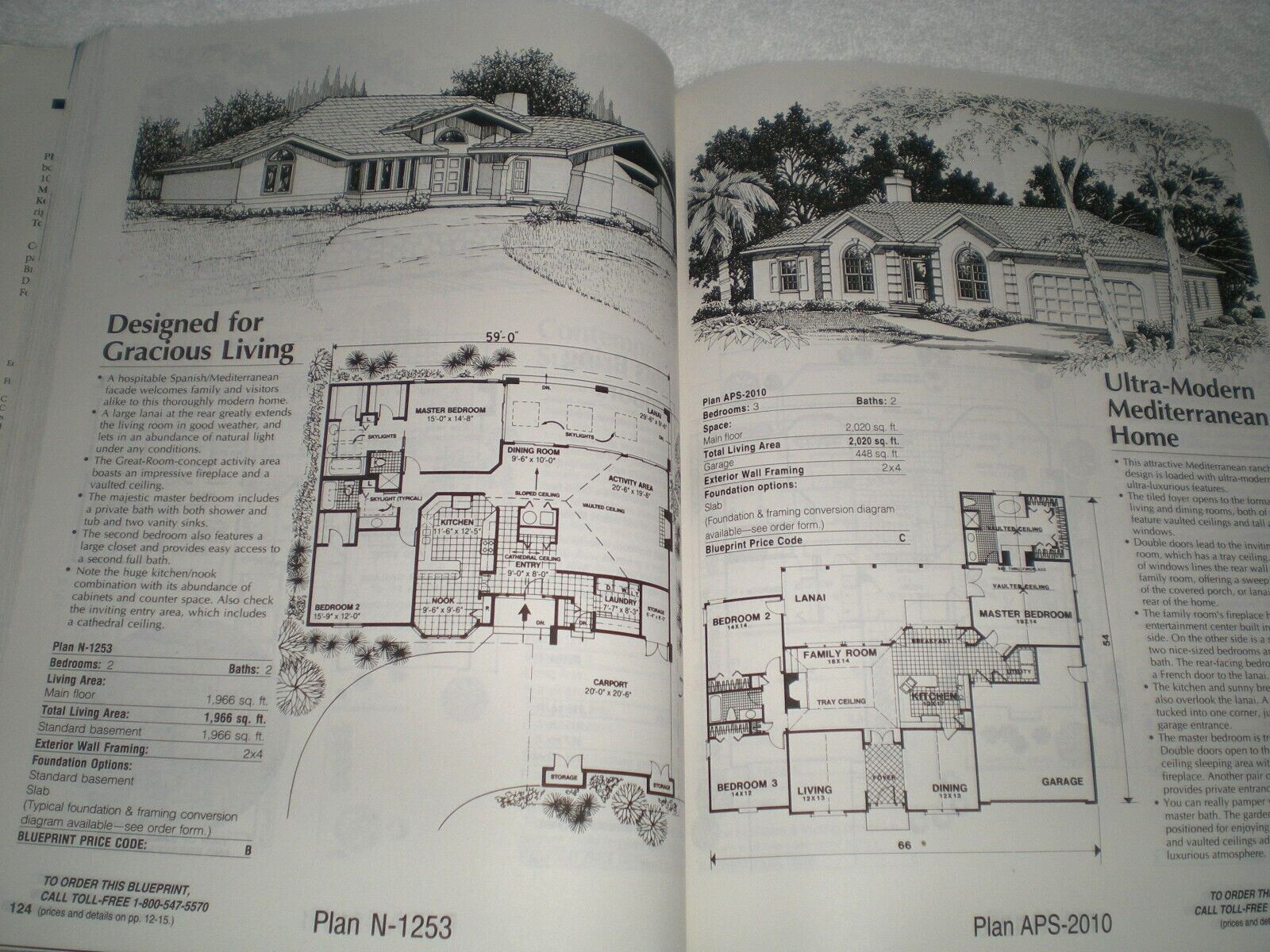 Sunset One-Story Living House Plans 1992