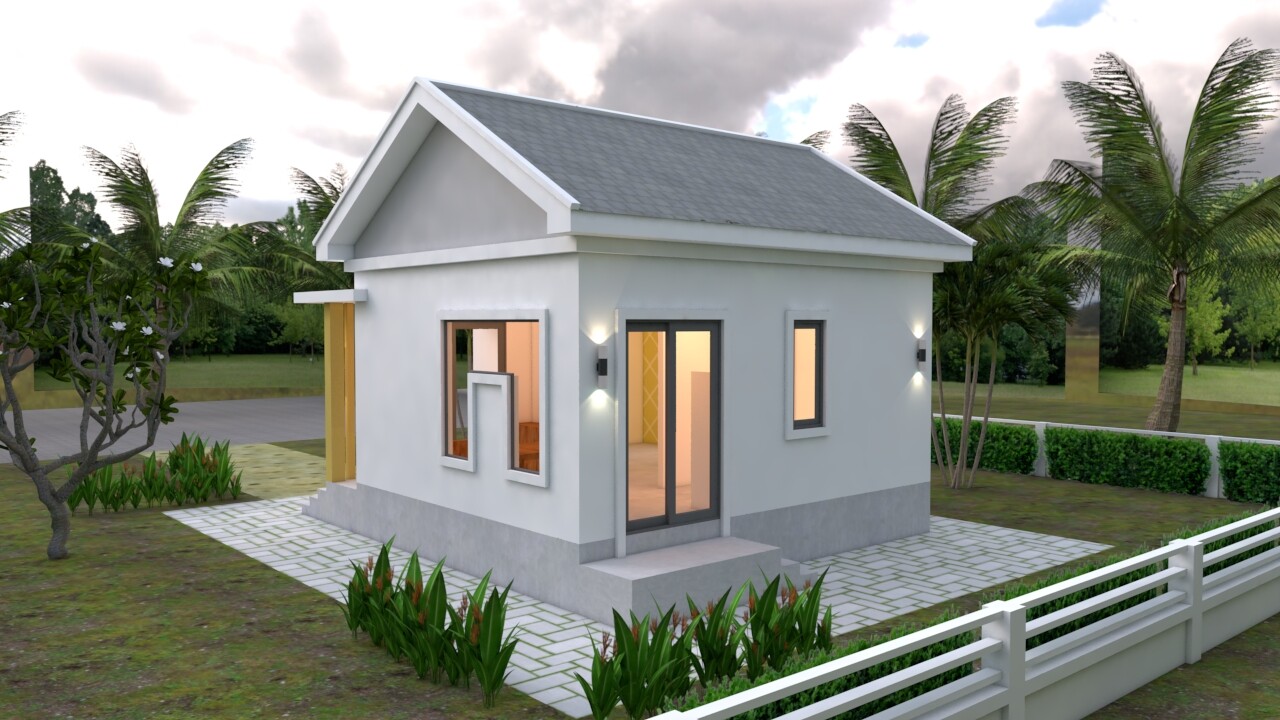 20×20 Feet Small Cottage Design 6×6 Meter One Bedroom Gable Roof (A4 Hard Copy)