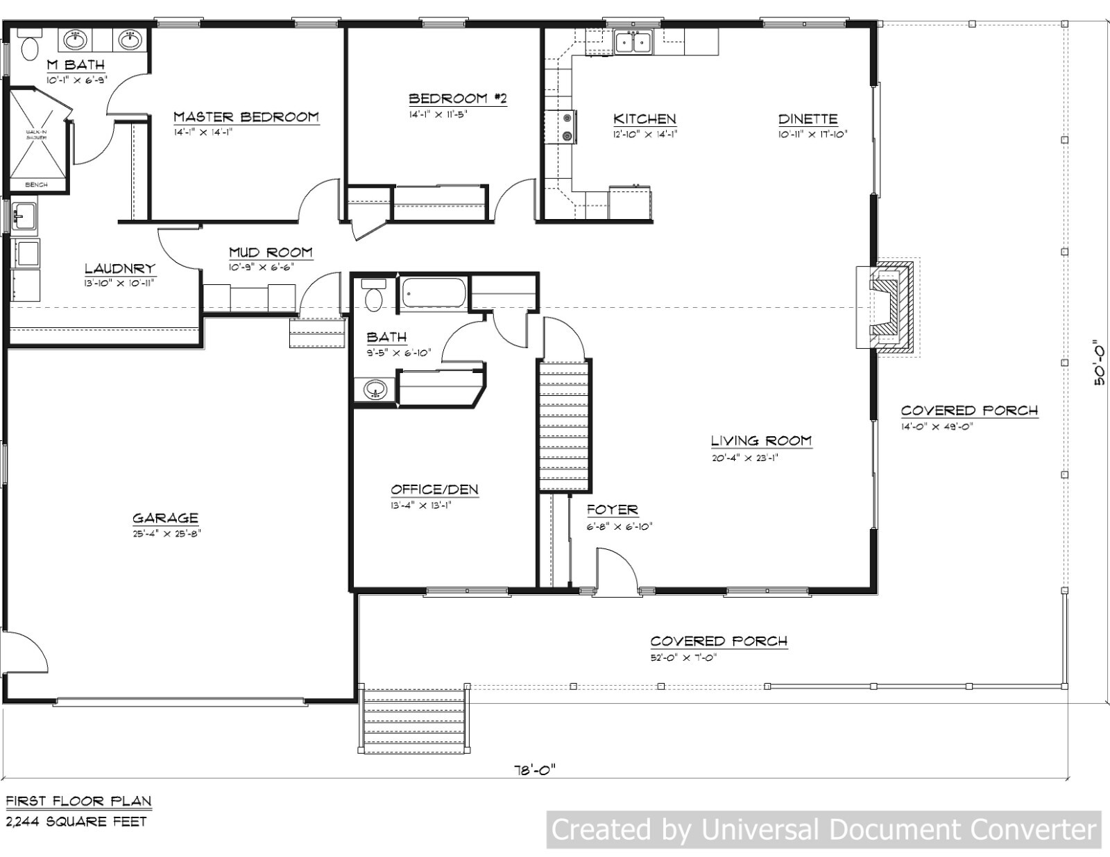 Full Set of single story 3 bedroom house plans 2,244 sq ft