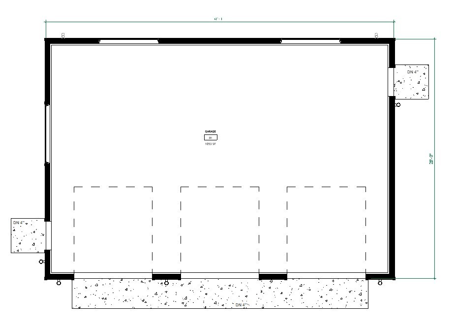 Modern 3-Car Garage Plan | 28’x40′ Contemporary Garage Design