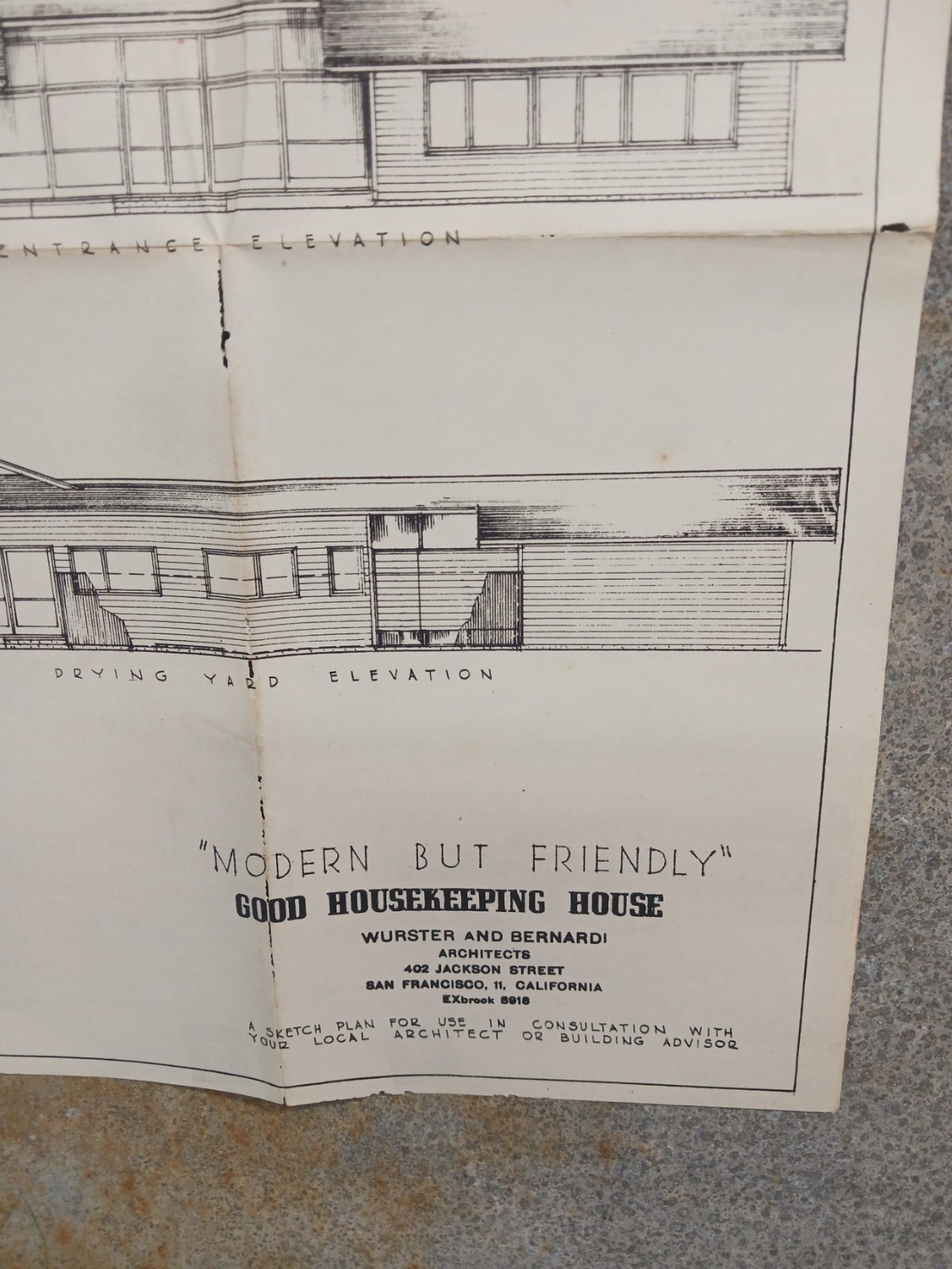 VTG 1950s Modern But Friendly Good Housekeeping Floor Plan MCM U Shape Ranch