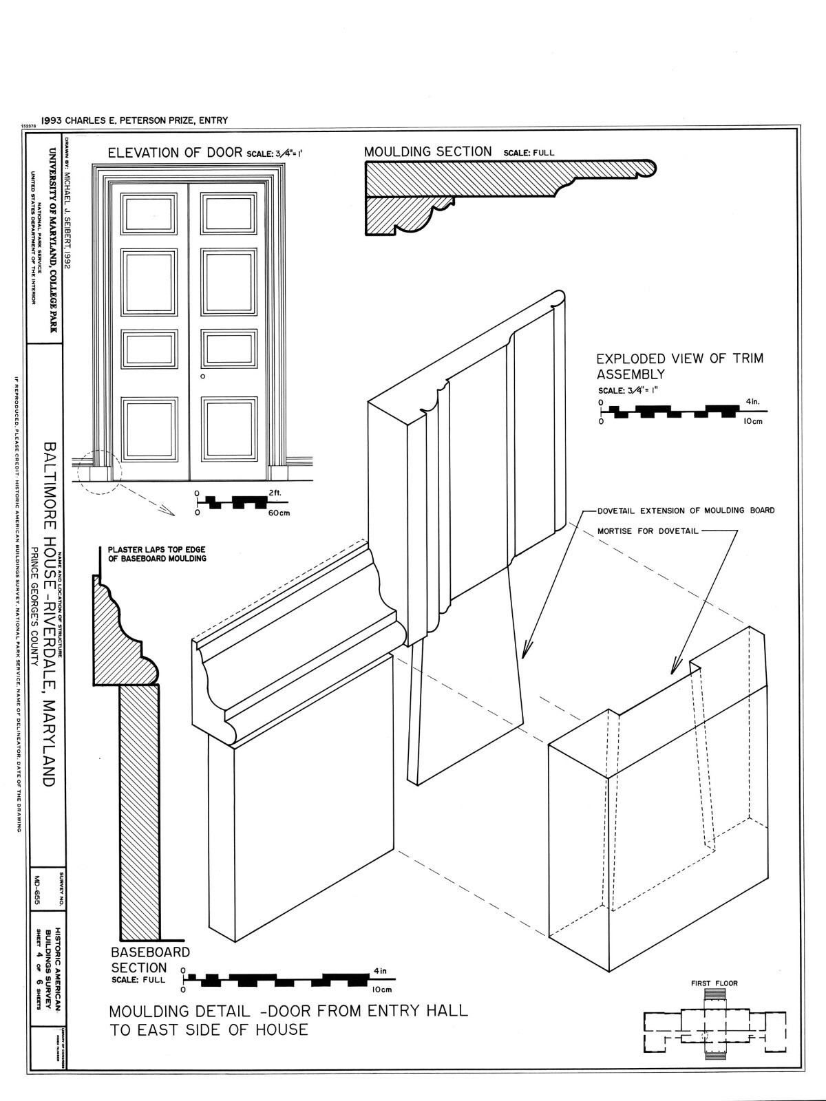 Riversdale, Calvert Mansion – Colonial American architectural plans & details