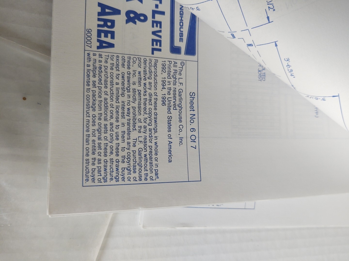 VTG 1996 Garlinghouse Split Level Deck 14′ Play Area Project Plan blueprints FYI