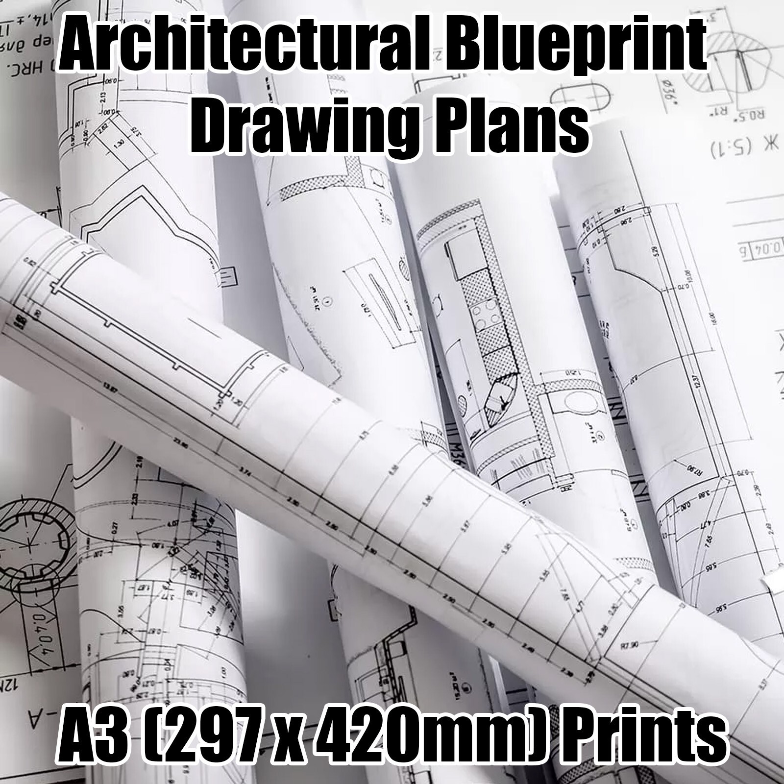 CAD Drafting Services for Architectural Blueprint Drawing Plans, A3 Print & PDF
