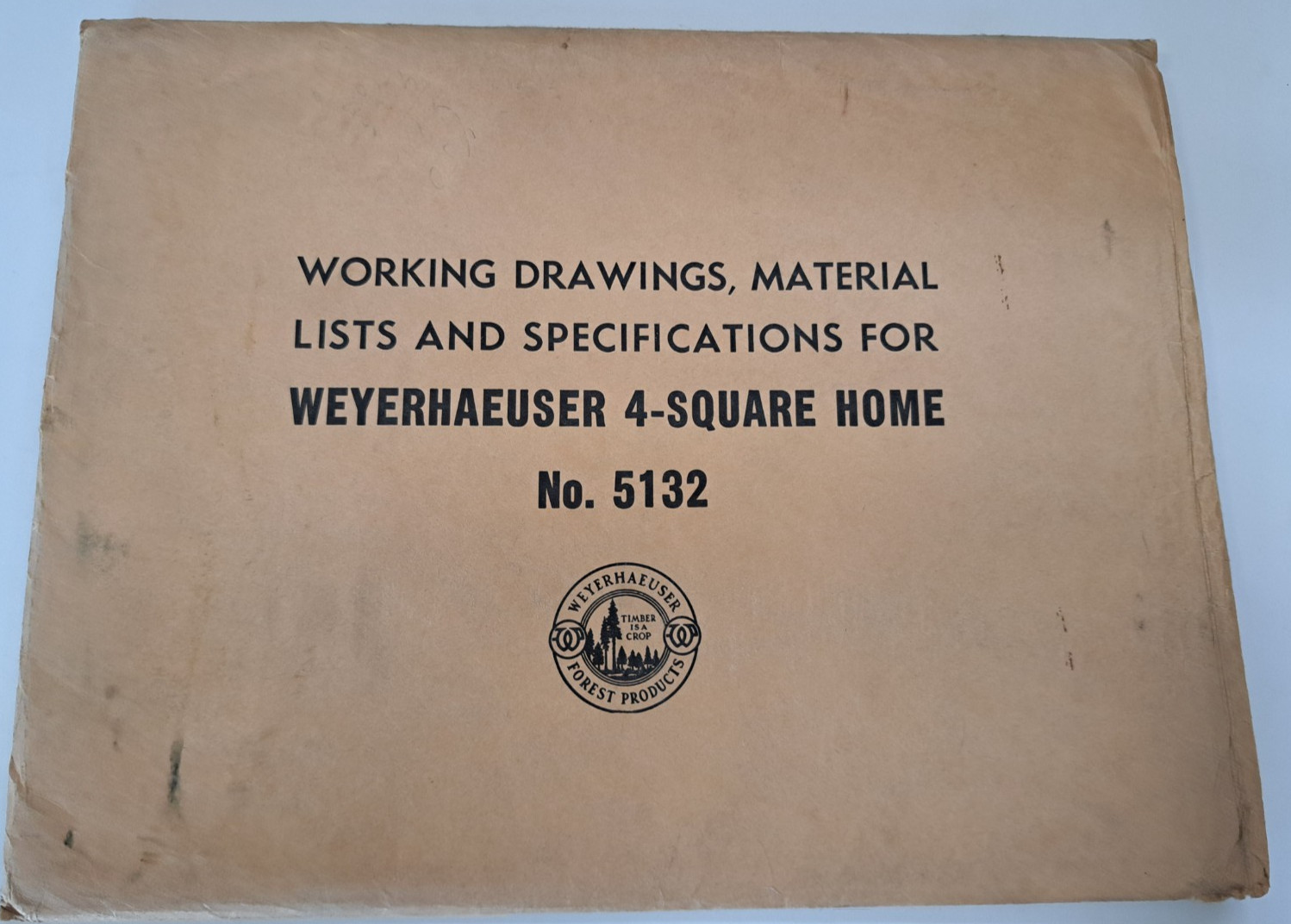 WEYERHAEUSER 4-SQUARE HOME DESIGN PLANS No 5132 COMPLETE 1950s ARCHITECTURE