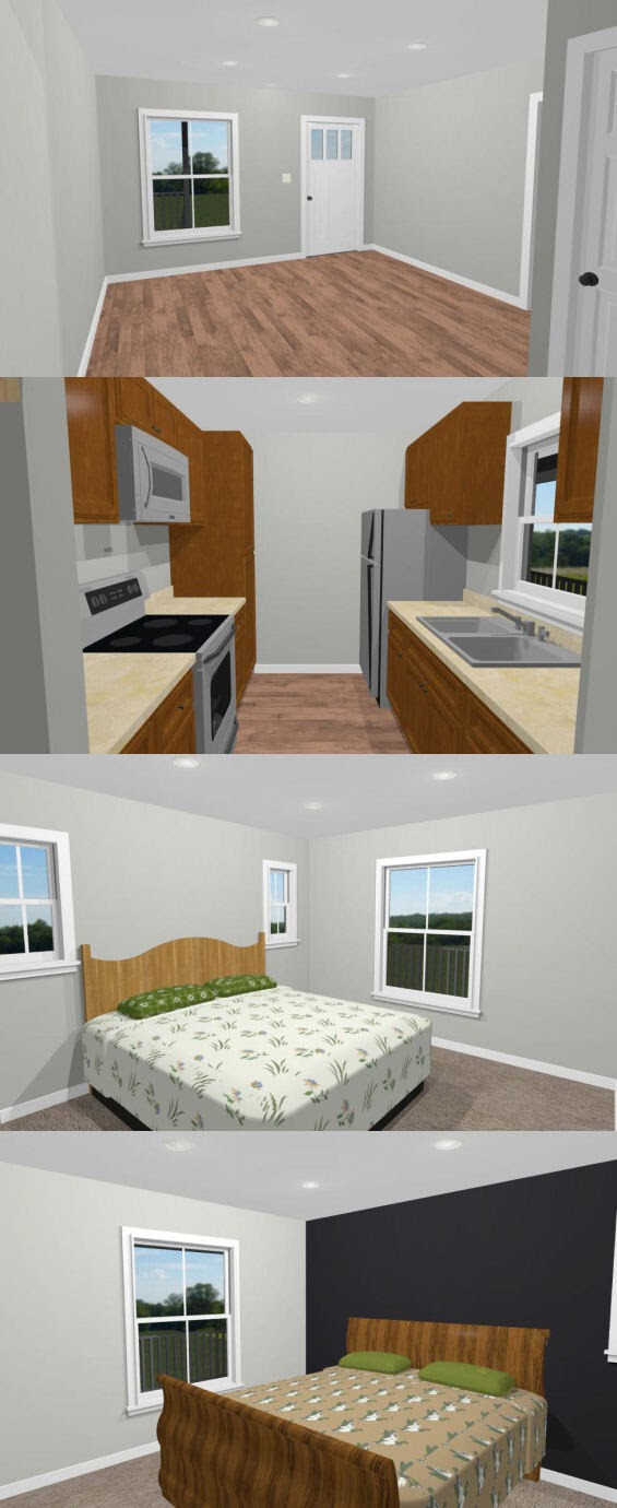 36×24 House — 2 Bedroom 2 Bath — 864 sq ft — PDF Floor Plan — Model 3G