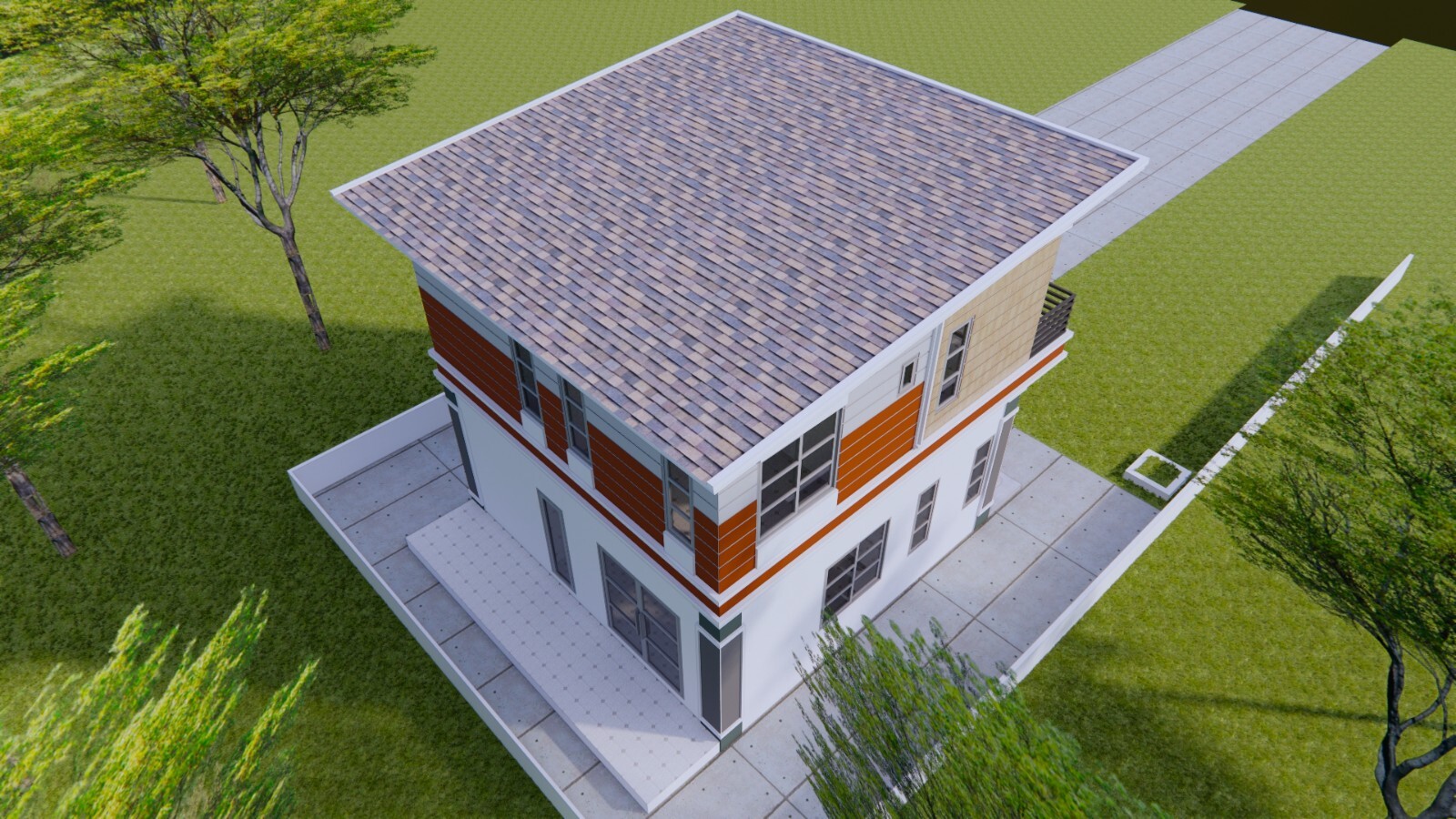 23×23 Feet House Plan 7×7 Meter 3 Bed 3 Bath Shed Roof PDF Plan (A4 Hard Copy)