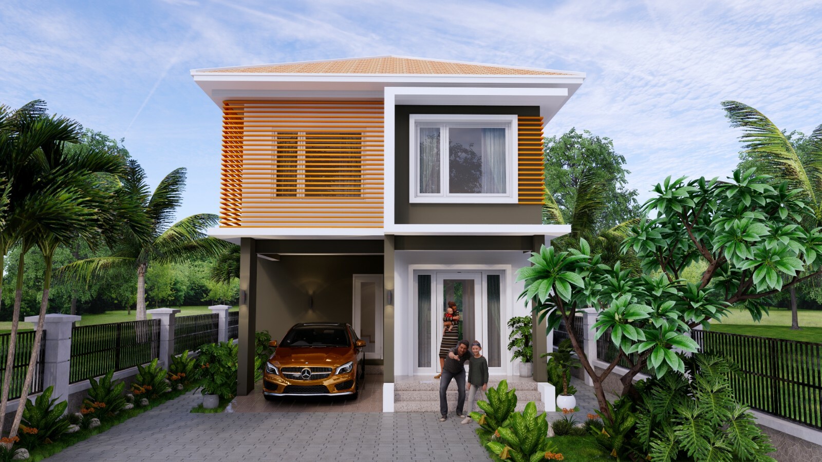 20×30 Feet Small House Plan 6×9 Meter 3 Beds 3 Baths Hip Roof PDF (A4 Hard Copy)