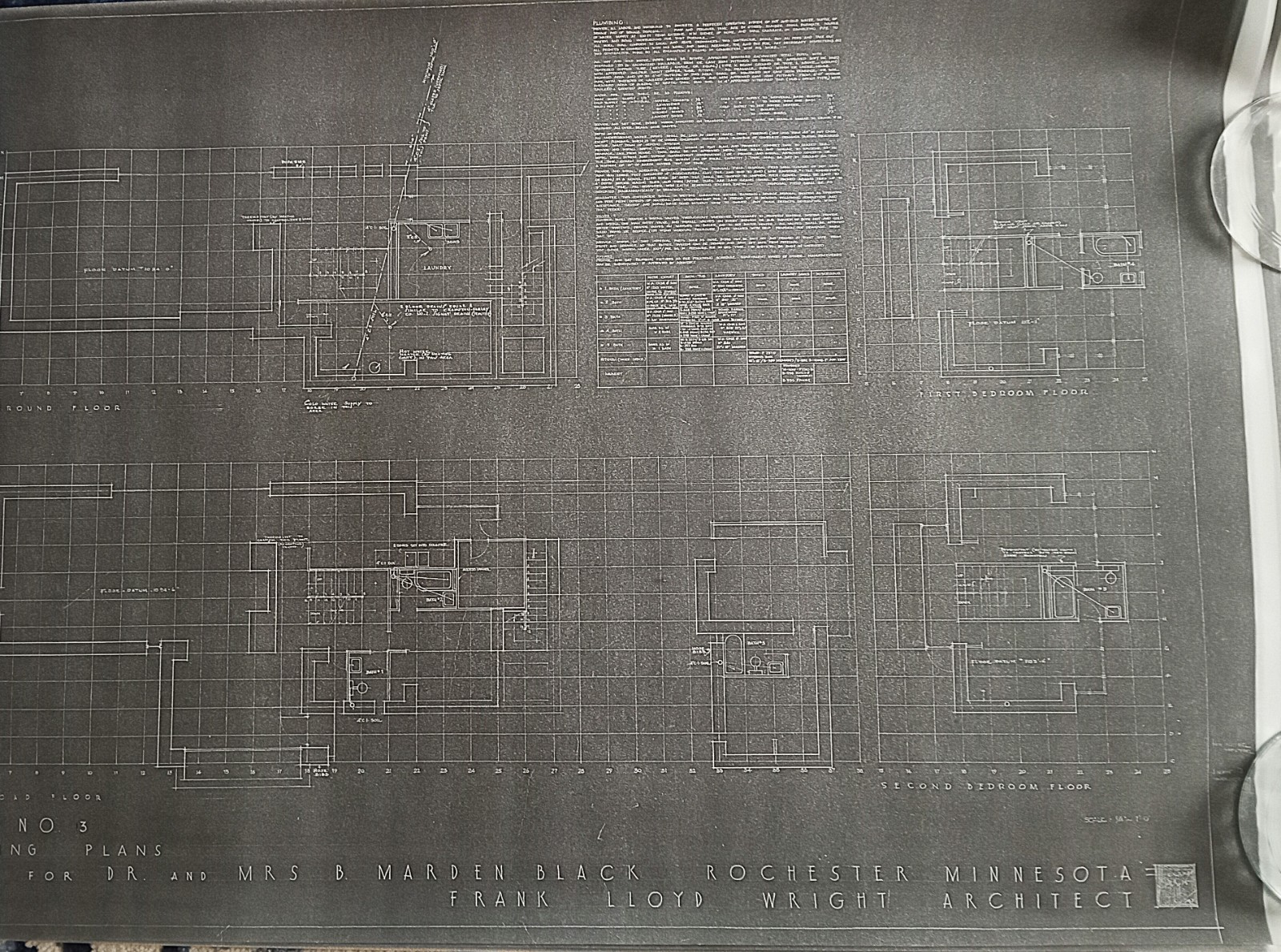 FRANK LLOYD WRIGHT : PROJECT FOR B. MARDEN BLACK , 1947 , ROCHESTER MINN.