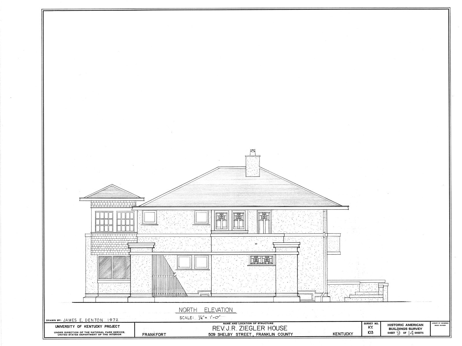 Frank Lloyd Wright Prairie Home, 3-4 bedrooms, architectural house plans