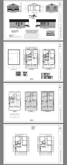 28×36 House — 3 Bedroom 2 Bath — 1,008 sq ft — PDF Floor Plan — Model 1P