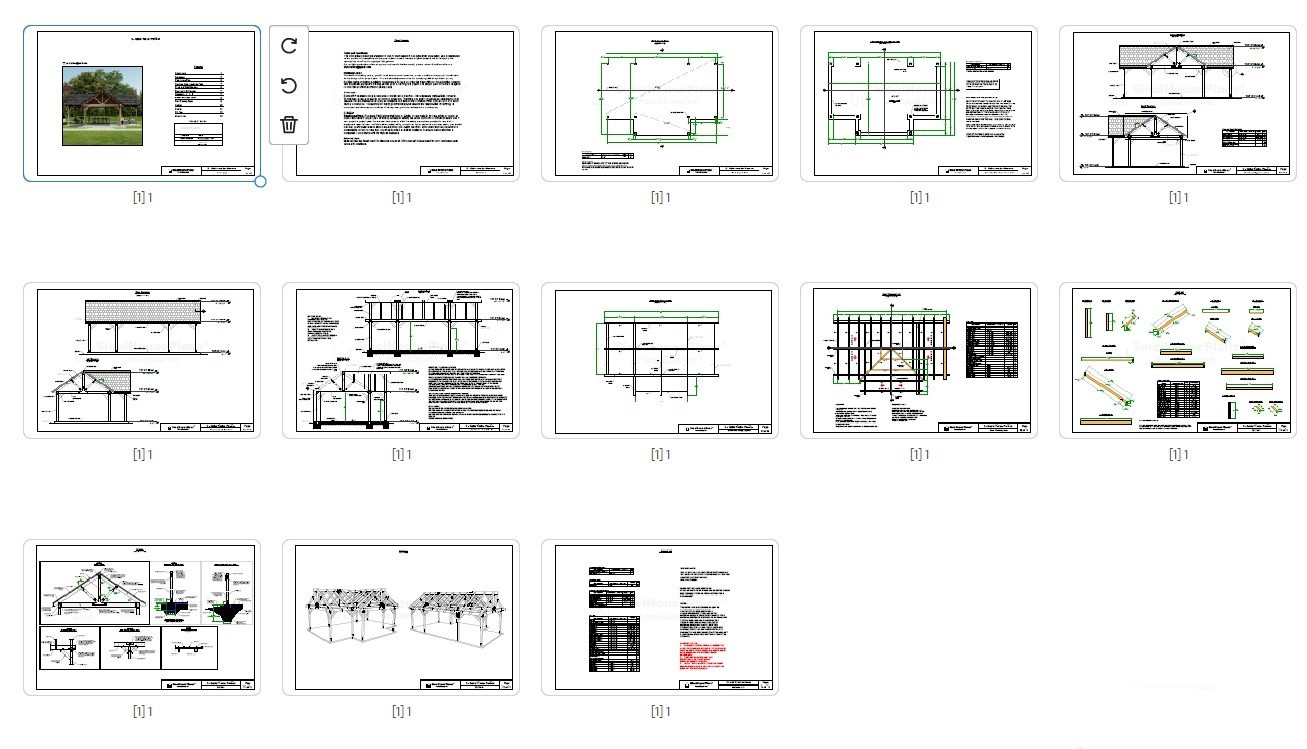 Timber Frame Pavilion Plans-Backyard Pavilion design with Gable Roof
