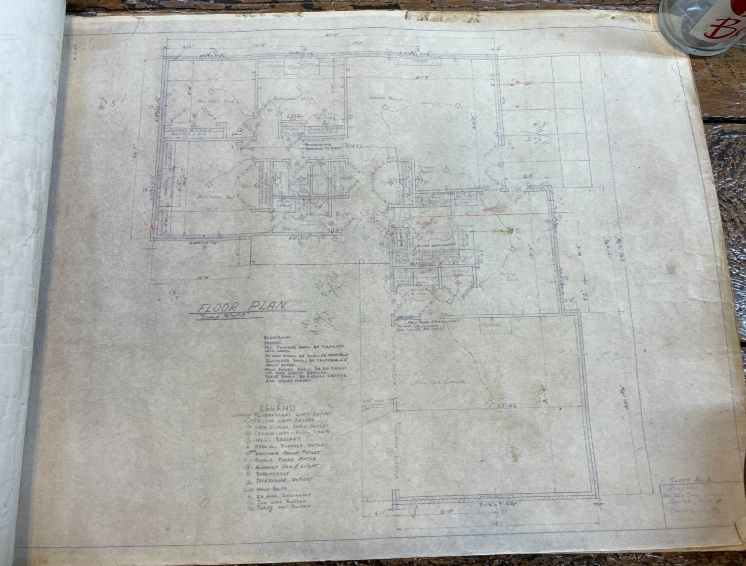 1960’s Mid Century Carl L Godwin House Blueprints Fannetta St Dexter MO