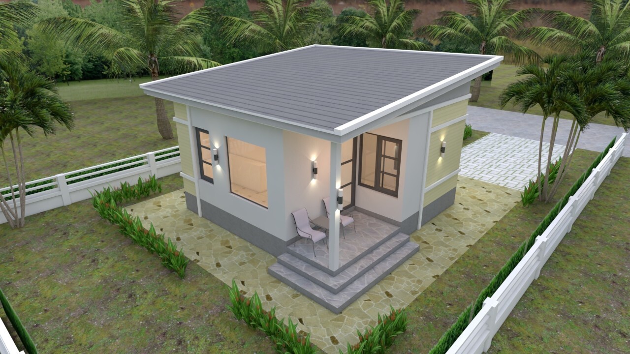 20×20 Feet One Bedroom Small House Plan 6×6 Meter 2 Bath Shed PDF (A4 Hard Copy)