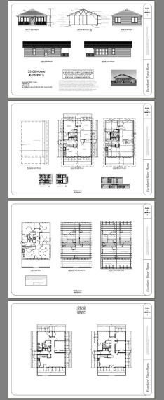 28×36 House — 3 Bedroom 1 Bath — 1,008 sq ft — PDF Floor Plan — Model 1J