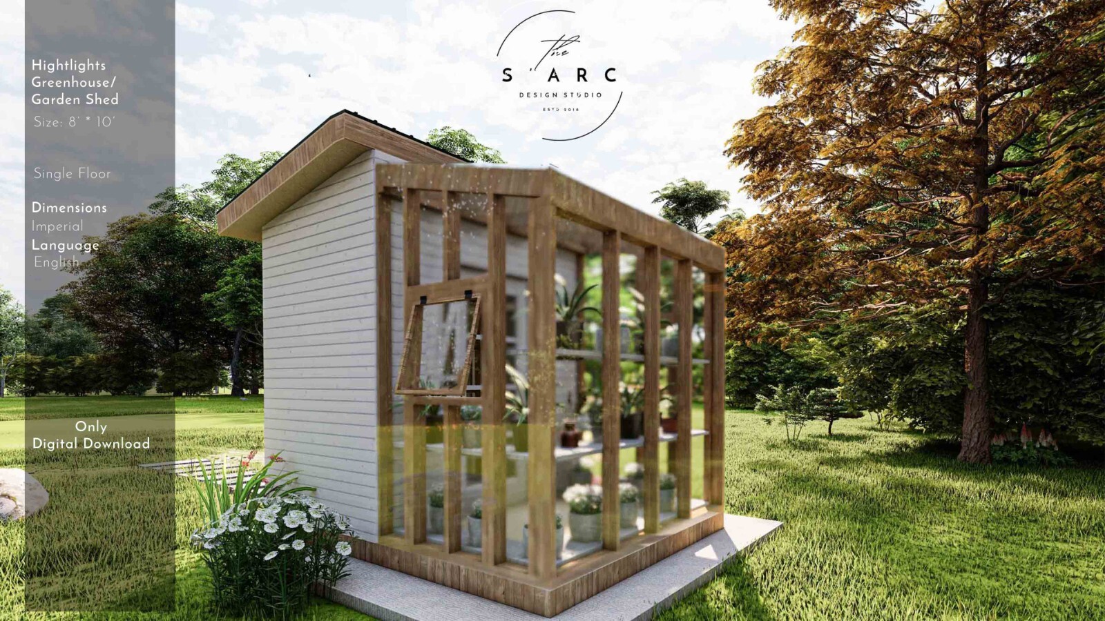 8’x10′ DIY Greenhouse Building Guide, Garden Shed Plans, Material List Included