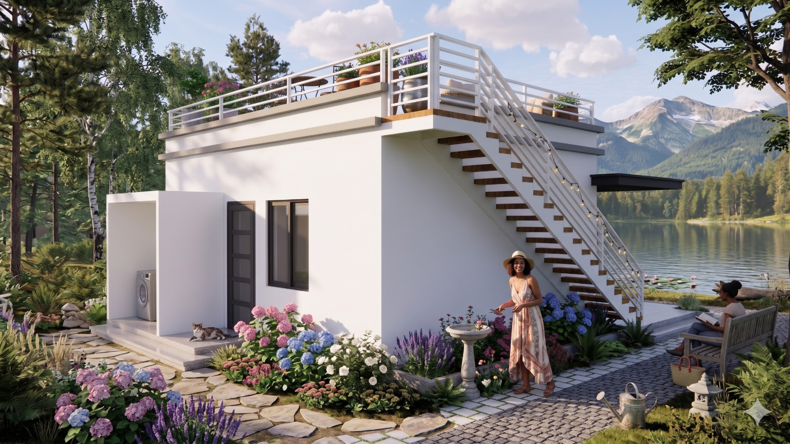 20×23 Feet Small House 6×7 Meter 2 Bed 1 Bath Terrace Roof PDF, Cad&A4 Hard Copy
