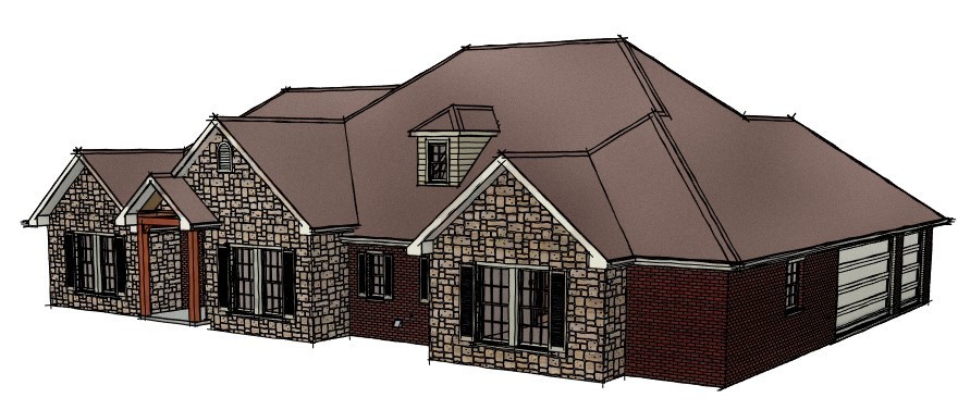 Construction Plans/ 2650 SF Conditioned space House w/3 car garage 4BR 2.5 Baths