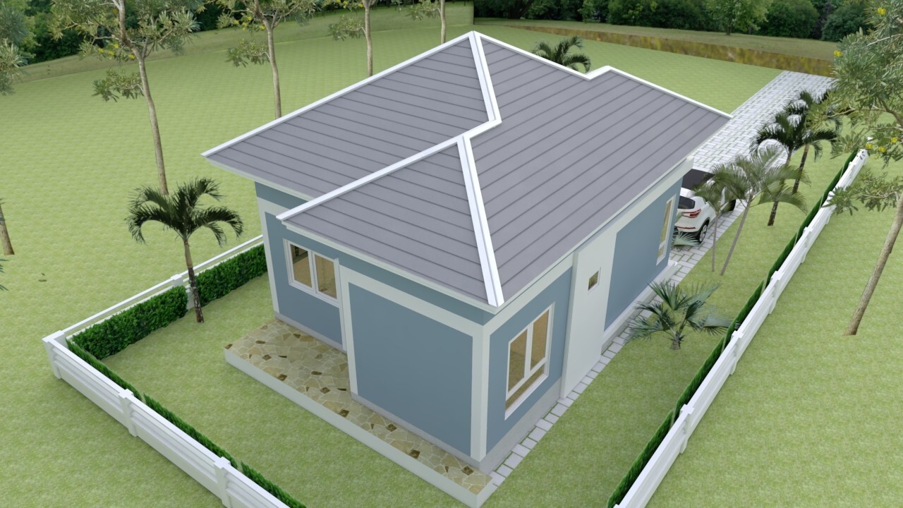22×28 Feet Small House Plan 6.5×8.5 Meter 2 Beds 1 bath PDF (A4 Printed Plans)