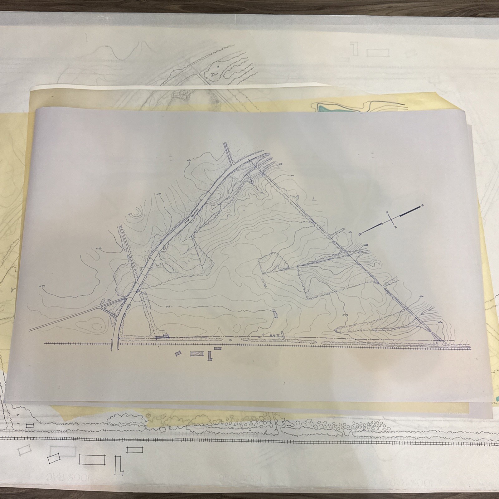 Vintage Architectural Site Plan Princeton NJ Landscape Drawings Blueprint Lot