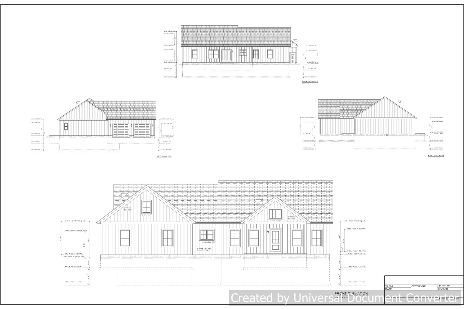 Full Set of single story 3 bedroom house plans 1,990 sq ft