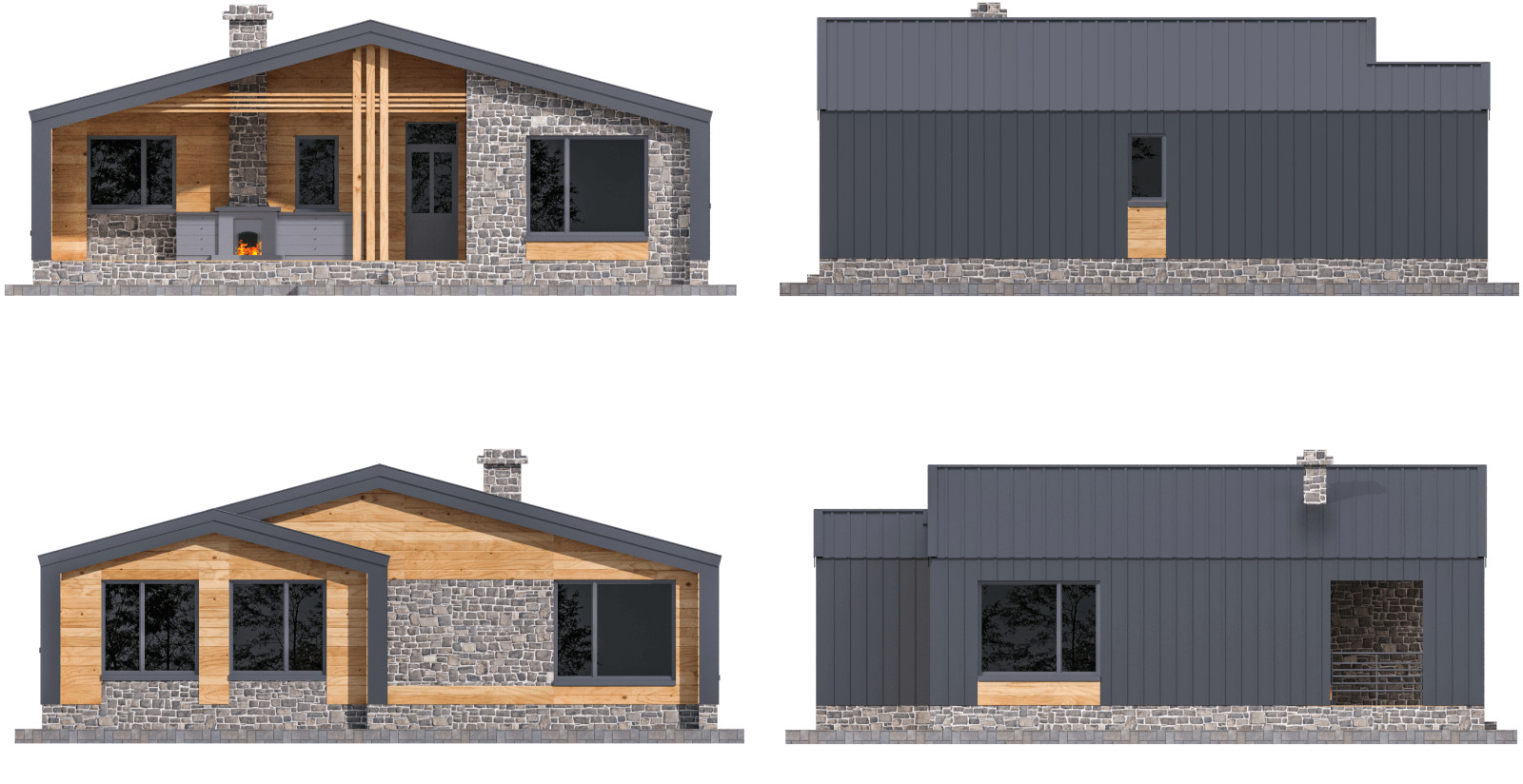 41’x41’ 3 Beds, 1.5 Baths Charming Barnhouse Architectural Plans PDF Download.