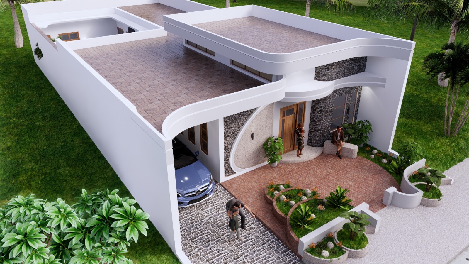 33×65 Feet House Plans 10×20 Meter 3 Bedrooms with Swimming Pool (A4 Hard Copy)