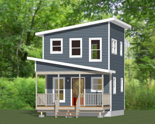 16×16 Tiny House — 465 sq ft — PDF Floor Plan — Model 2B