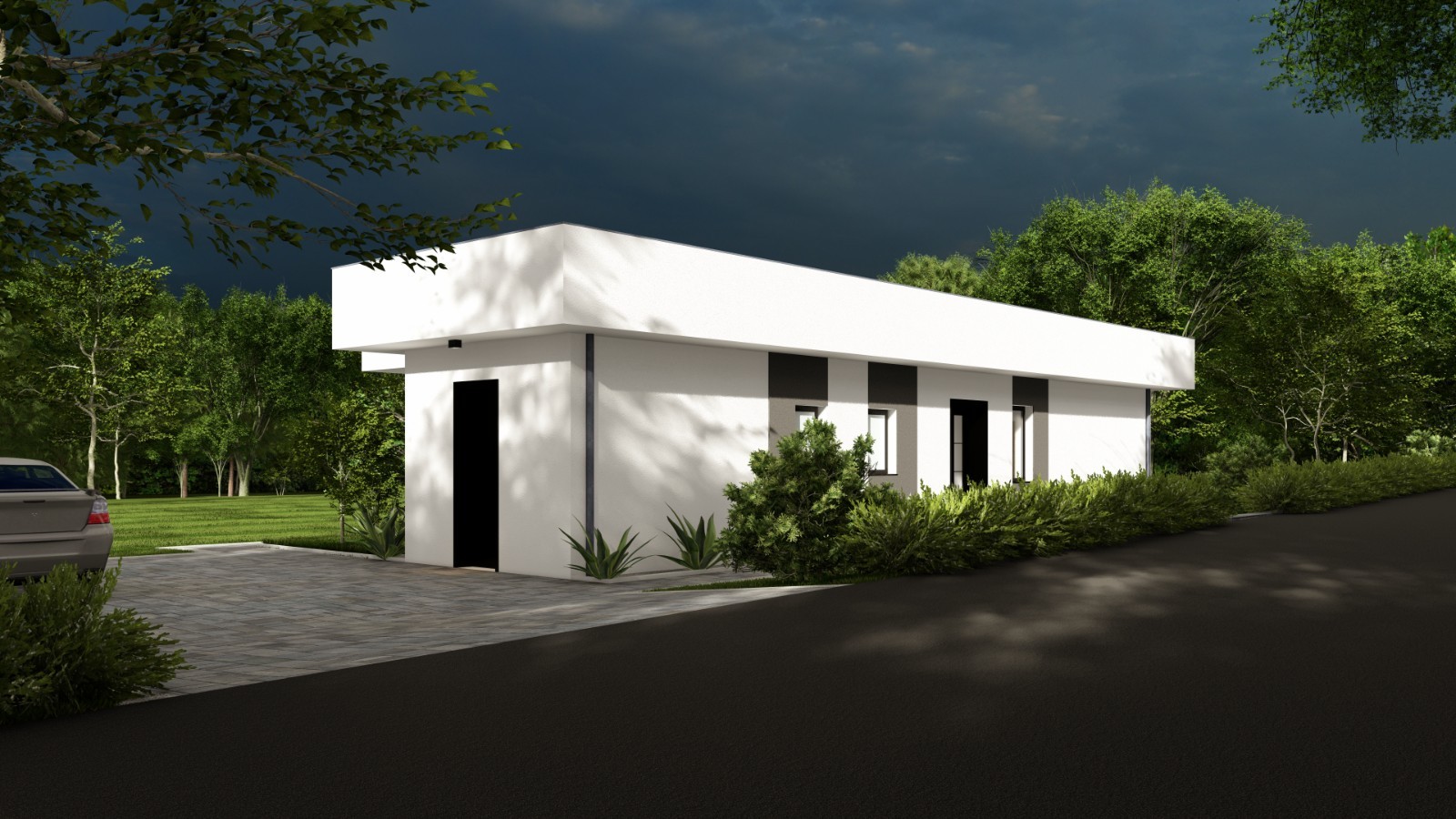 Small Modern 2 Bedroom 1.5 Bathroom House Floor Plan Blueprints, 1000SQFT/93m2