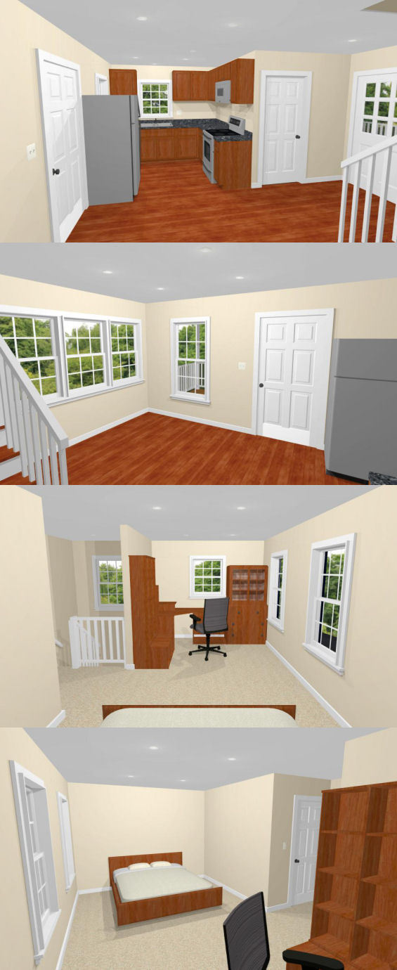 20×16 Tiny House — 584 sq ft — PDF Floor Plan — Model 16