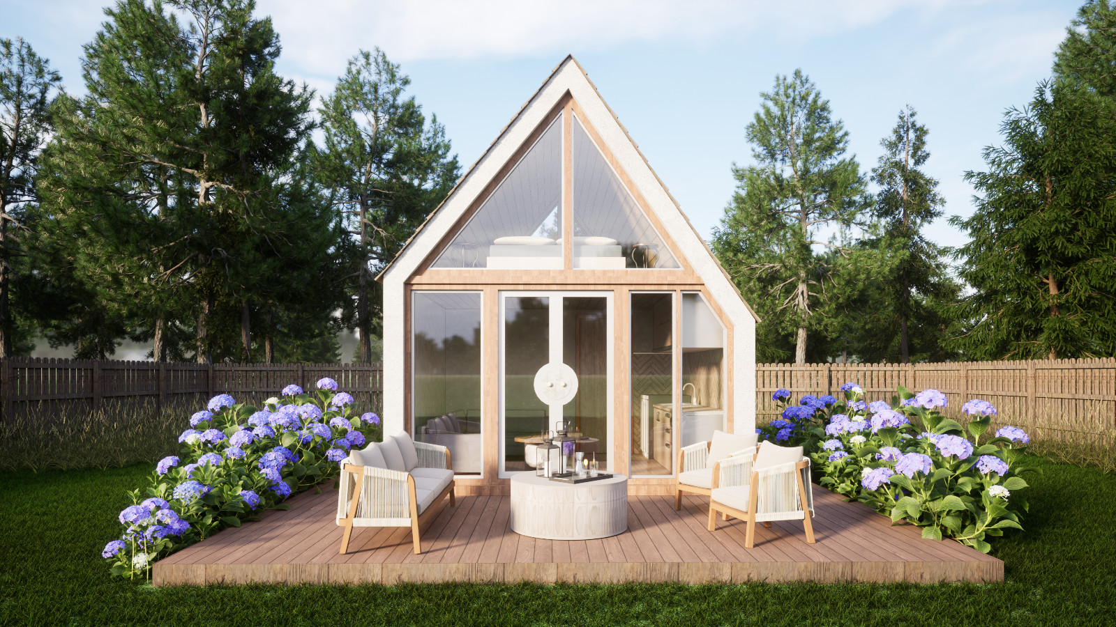 Modern American Style Tiny House Plan & 3D Images with PDF for Blueprint/DWG