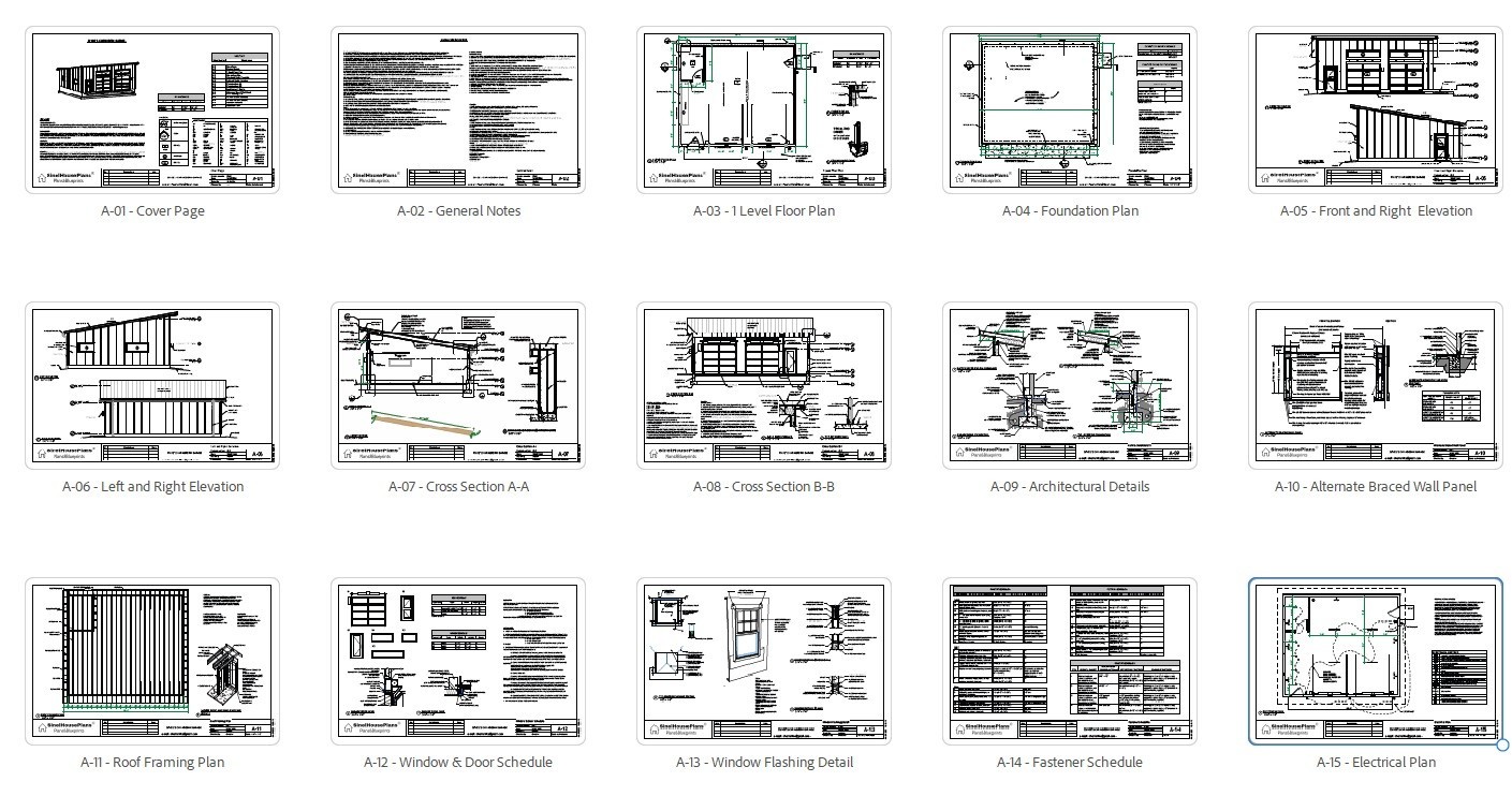 Modern Two-Car Garage plan with Storage | Detached Garage Blueprint