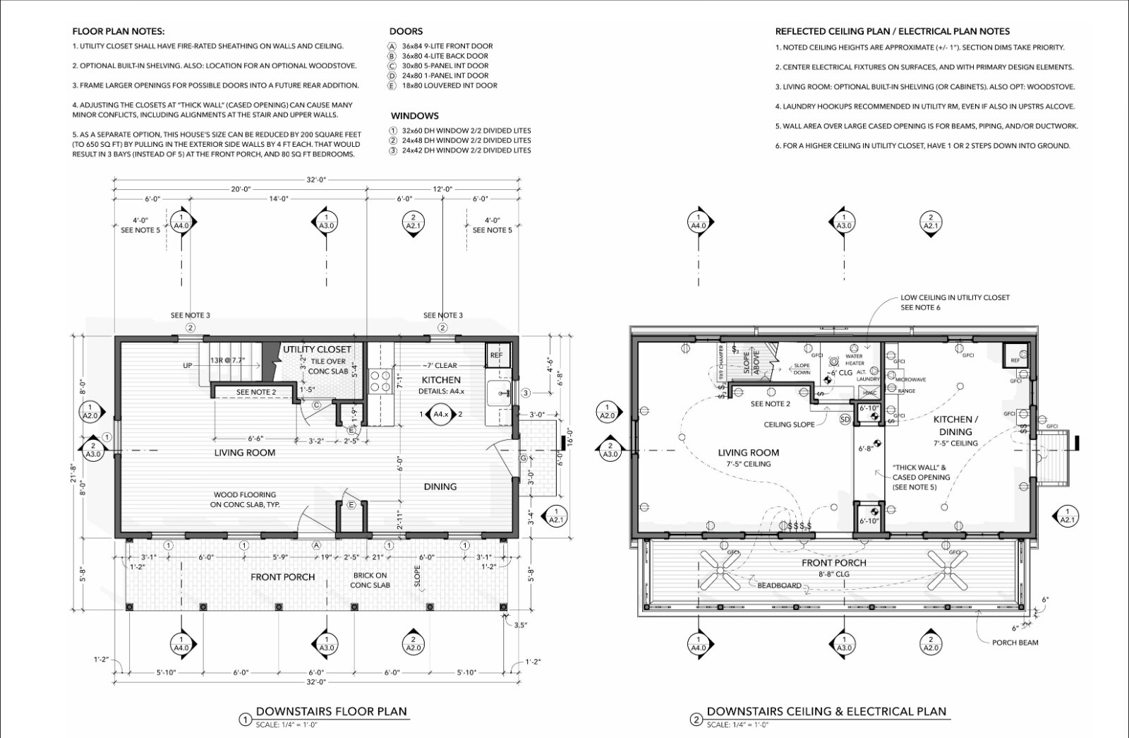 Two-Story 2-Bedroom 1 Bath Home Building Plans | 32’x16′ | 1024sqft | DIY