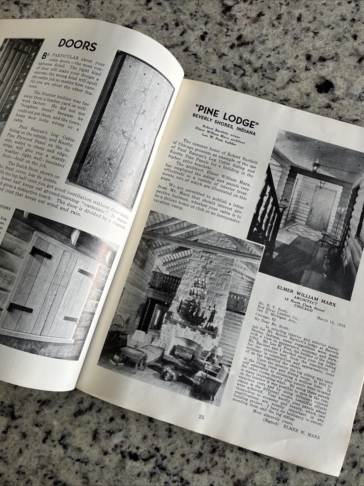 Vintage 1937 Paul Bunyan Log Cabin Plan Guide Cinder Cone Dance Hall Standish CA