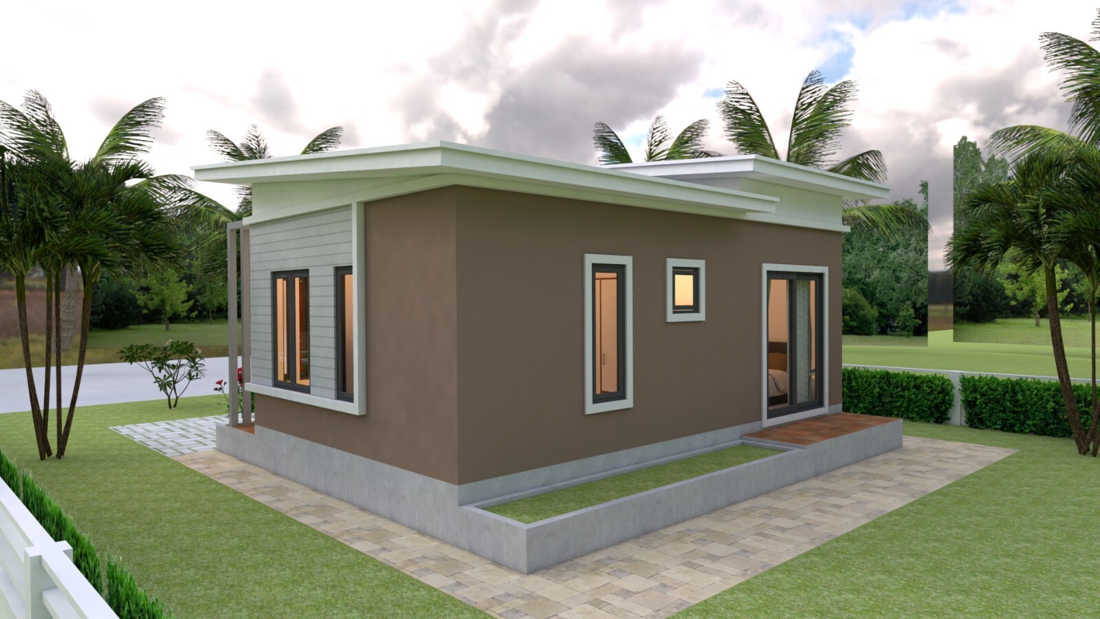 26×20 Feet House Design 8×6 Meter 2 Beds 1 Bath Shed Roof PDF (A4 Hard Copy)