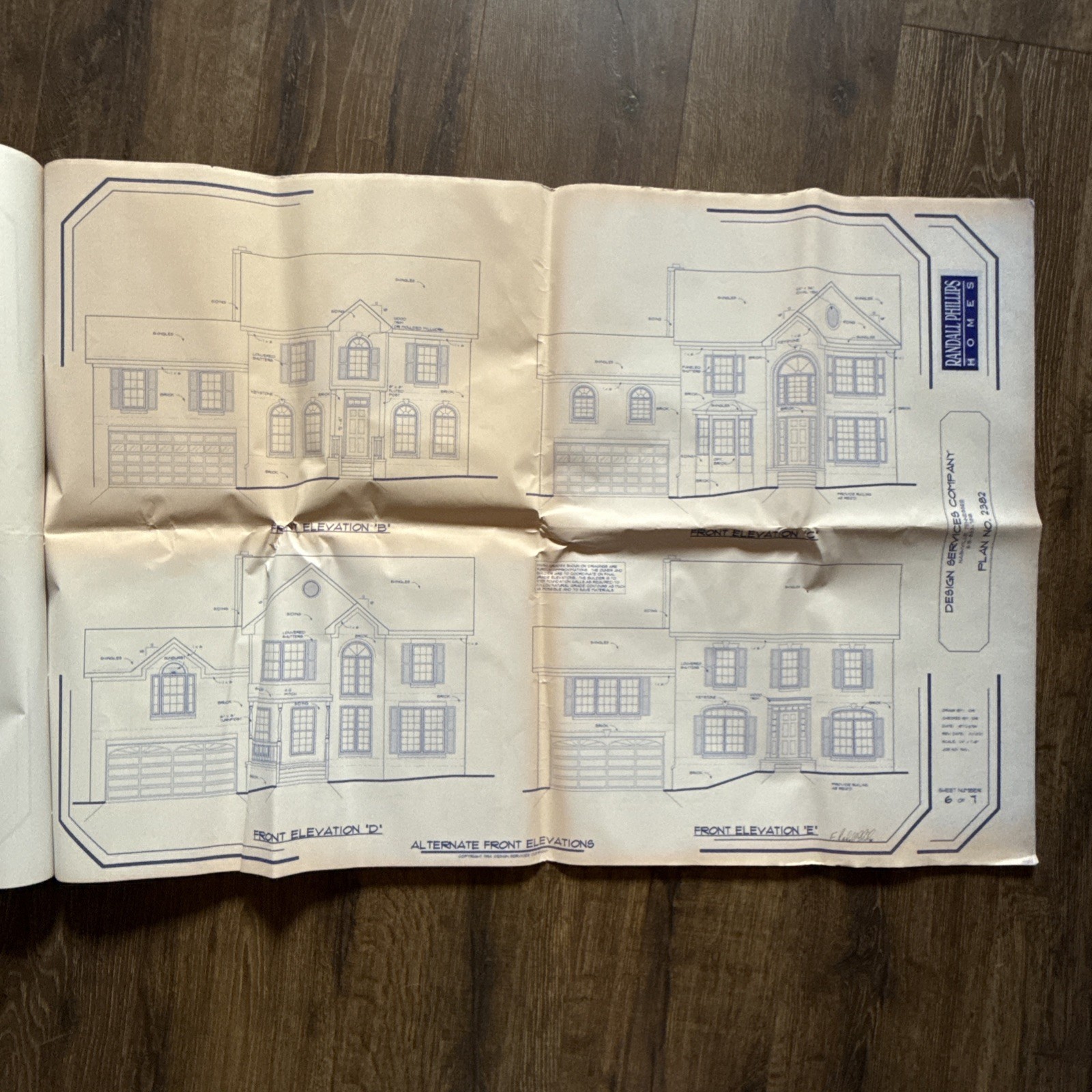 2-Story Colonial Gable-Front House 3 Bed 2.5 Bath 14page ORIGINAL Blueprint 1994