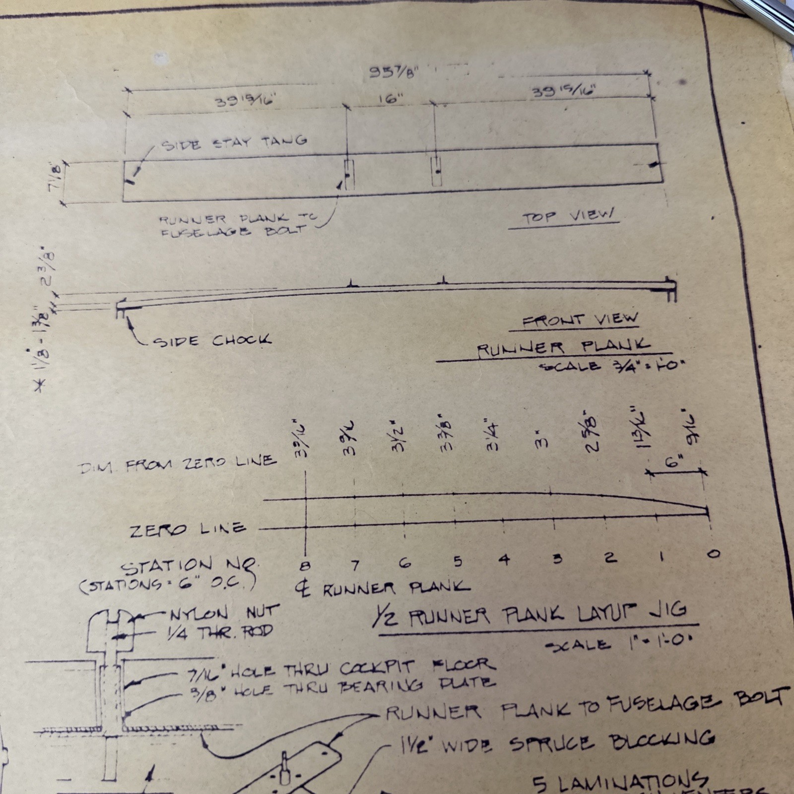 Vintage Blueprint International DN-60 Iceboat Gougeon Brothers Bay City Michigan