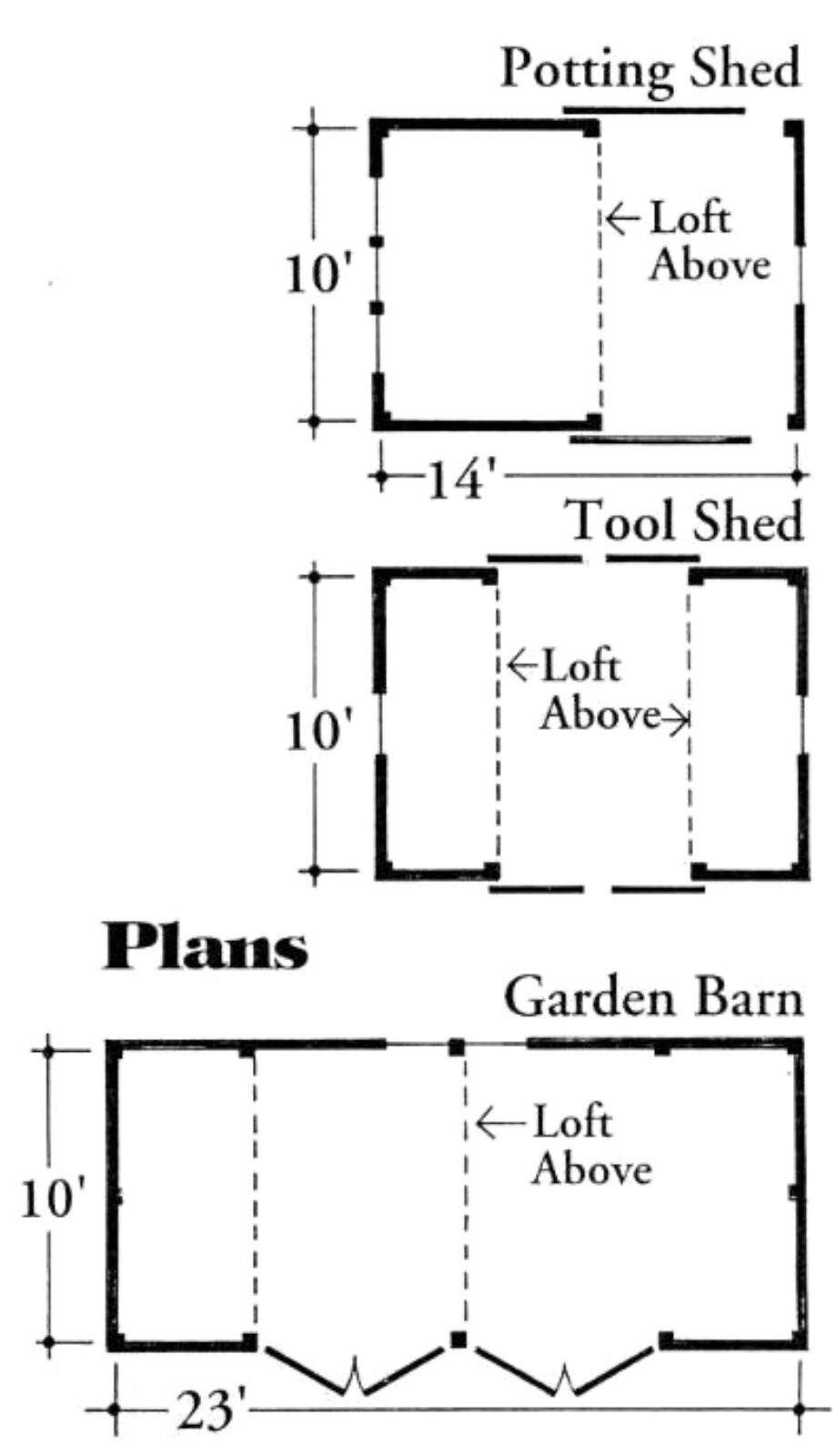 7 Little Backyard Barn Designs – Complete Construction Plans (B5)
